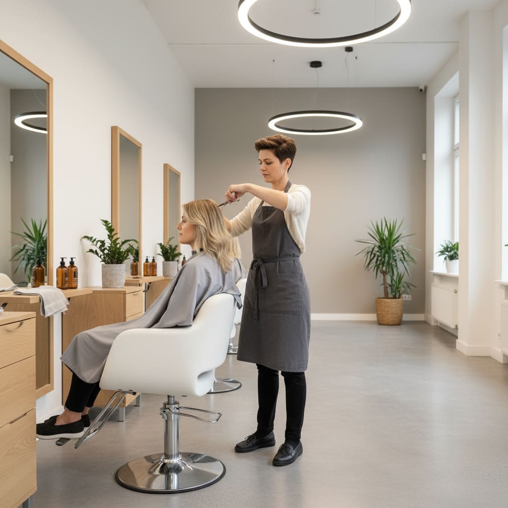 Damenhaarschnitt im Salon